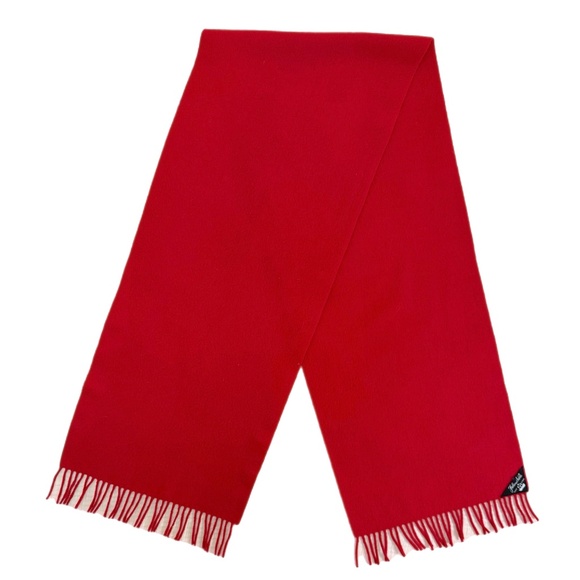 Faliero Sarti Italian Wool Scarf 🇮🇹 – Luxe Red Fringe Wrap - Picture 4 of 9